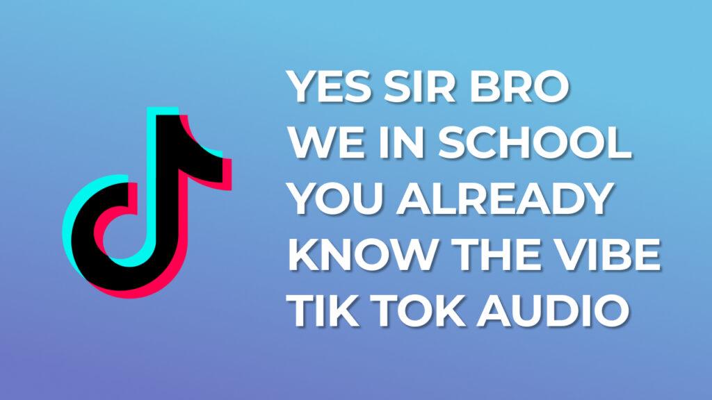 Yessir we're in school you already know the vibes just bussin bussin shoo sheesh let's play Fortnite Tik Tok Audio Sound Effect